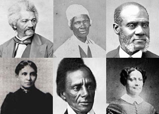 collage of six Black abolitionists in the United States.