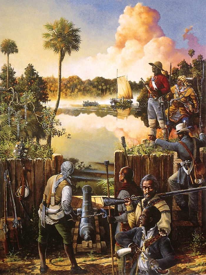 Warriors from Bondage. The attack of Negro Fort on the Apalachicola River, 1816.